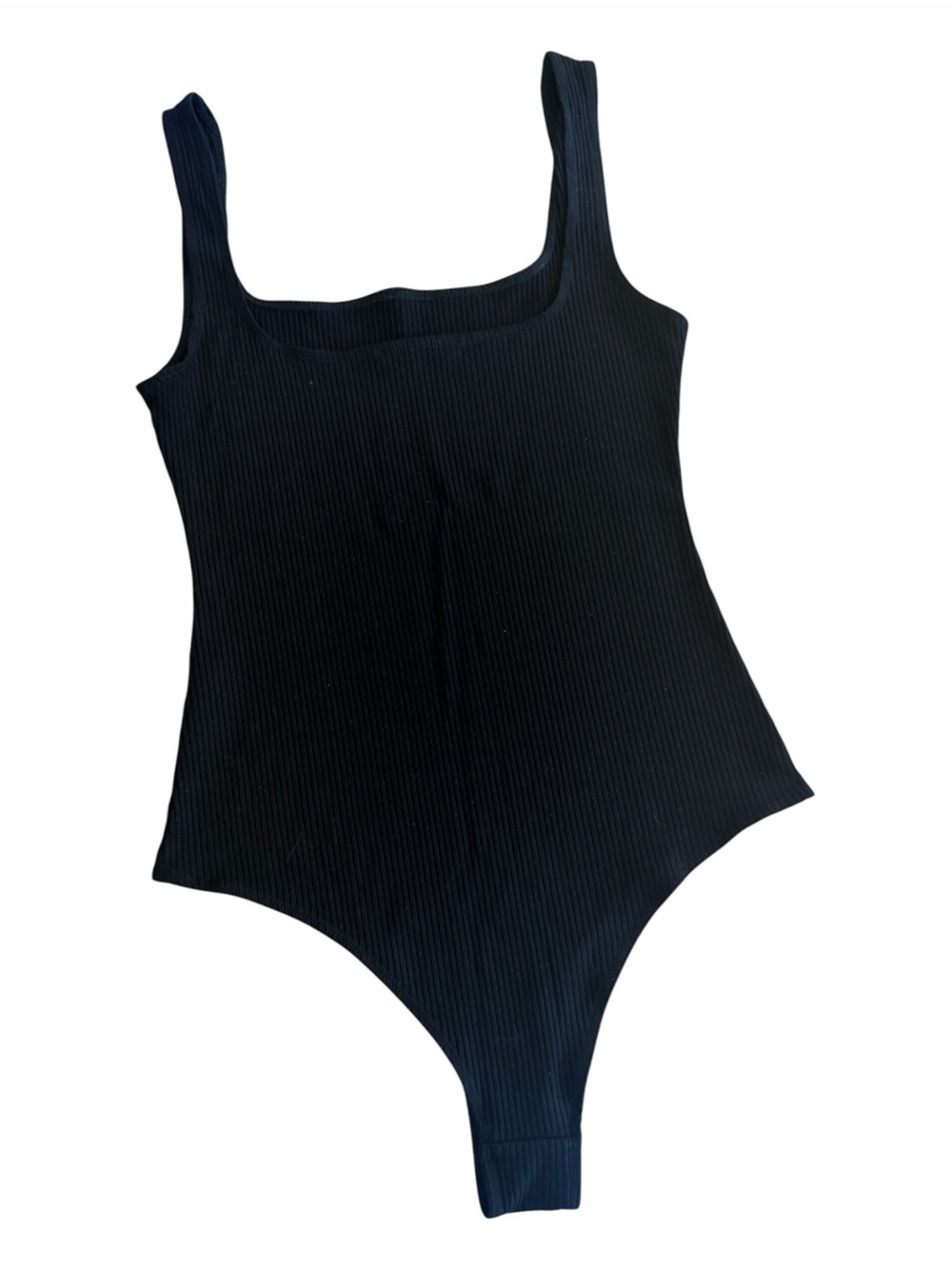 Reformation Black Ribbed Bodysuit